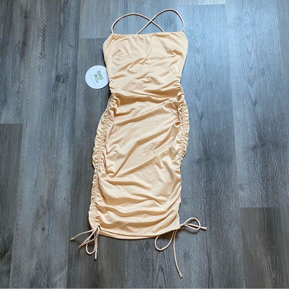 Princess Polly Dress Maeve Mini Beige US 2 Stretch Party - Picture 2 of 12